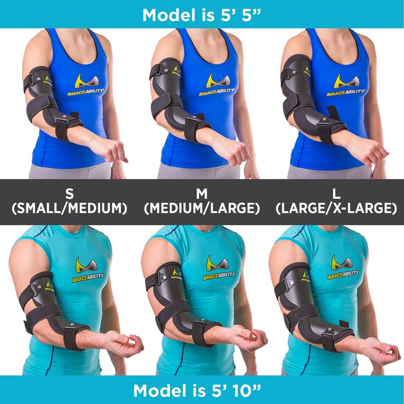 BraceAbility Cubital Tunnel Syndrome Elbow Brace | Splint to Treat Pain from Ulnar Nerve Entrapment, Hyperextended Elbow Prevention and Post Surgery Arm Immobilizer - M (MEDIUM/LARGE) - Image 3
